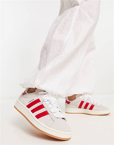 adidas campus wit met rood|adidas campus schoenen.